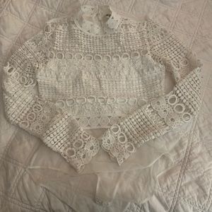 White lace detail bodysuit